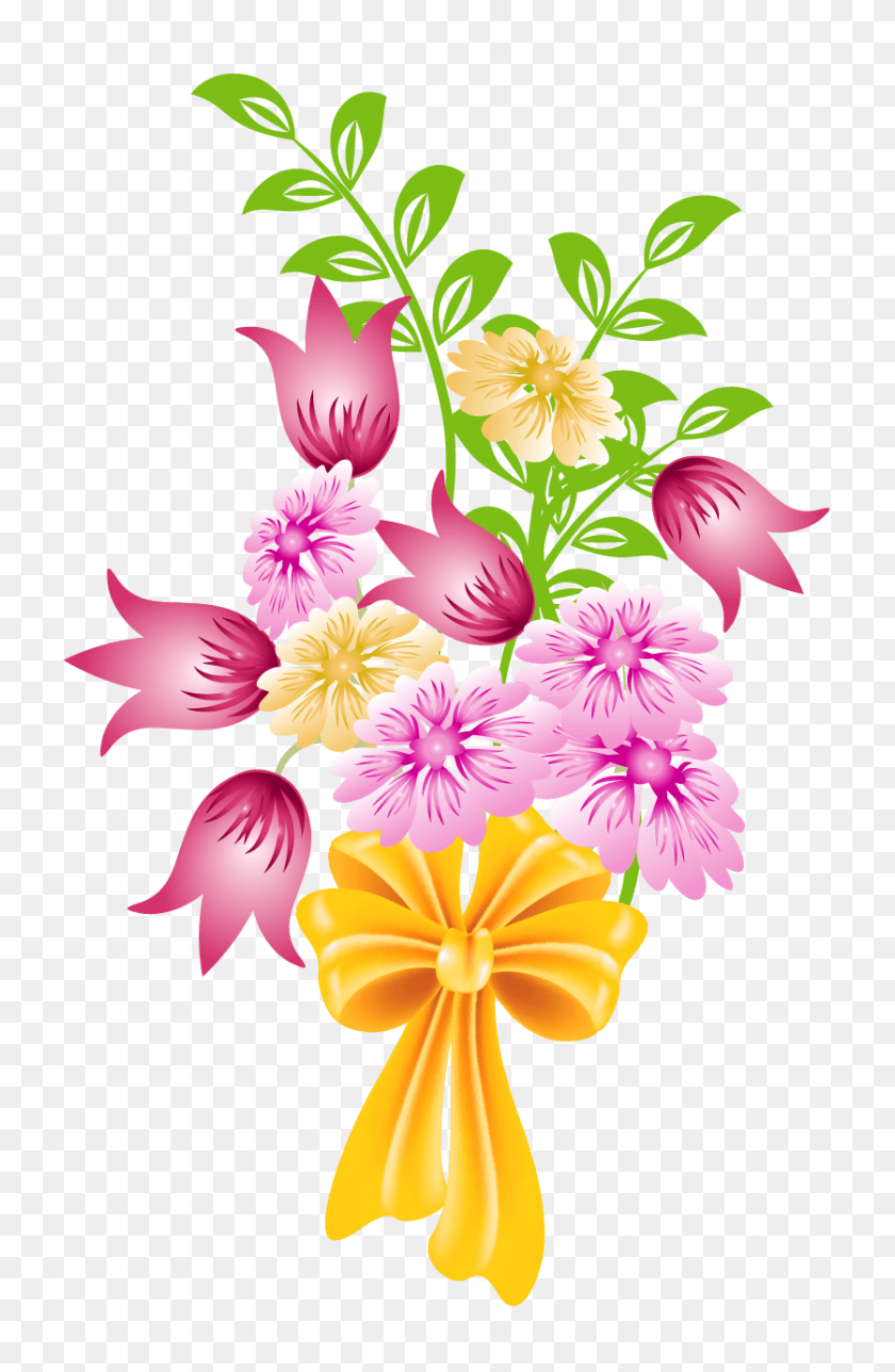 836x1317 Flower Bouquet Cliparts - Flower Arrangement Clipart