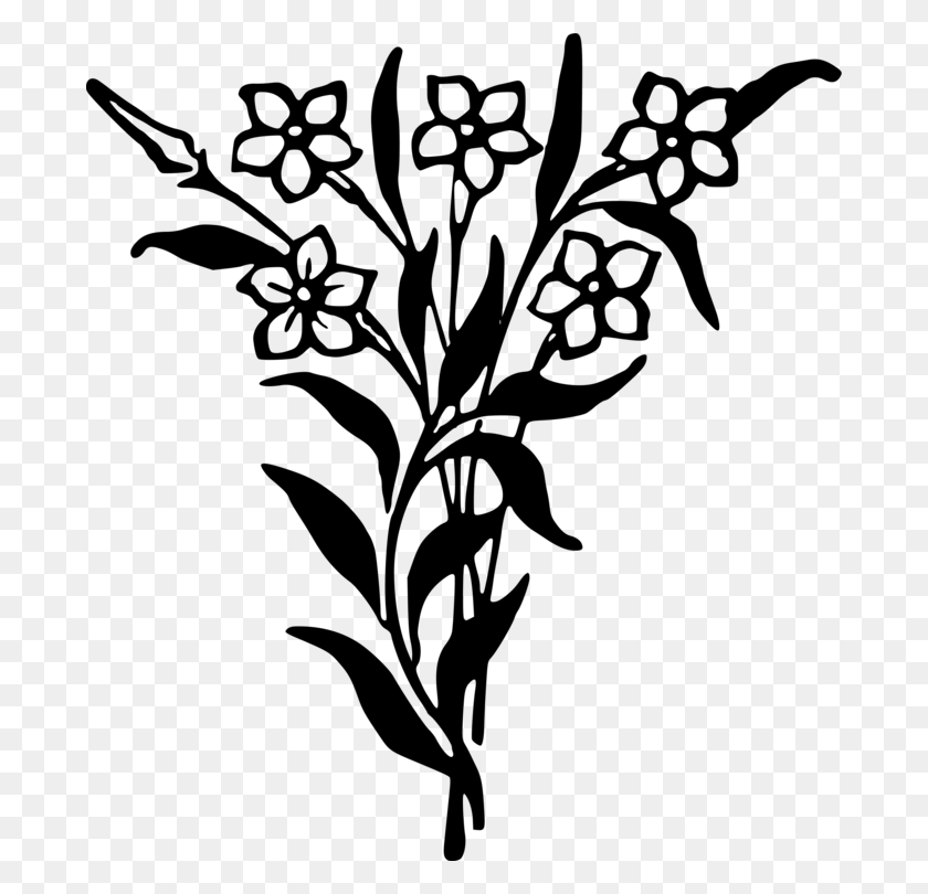 684x750 Flower Bouquet Drawing Images - Rose Clipart Black And White