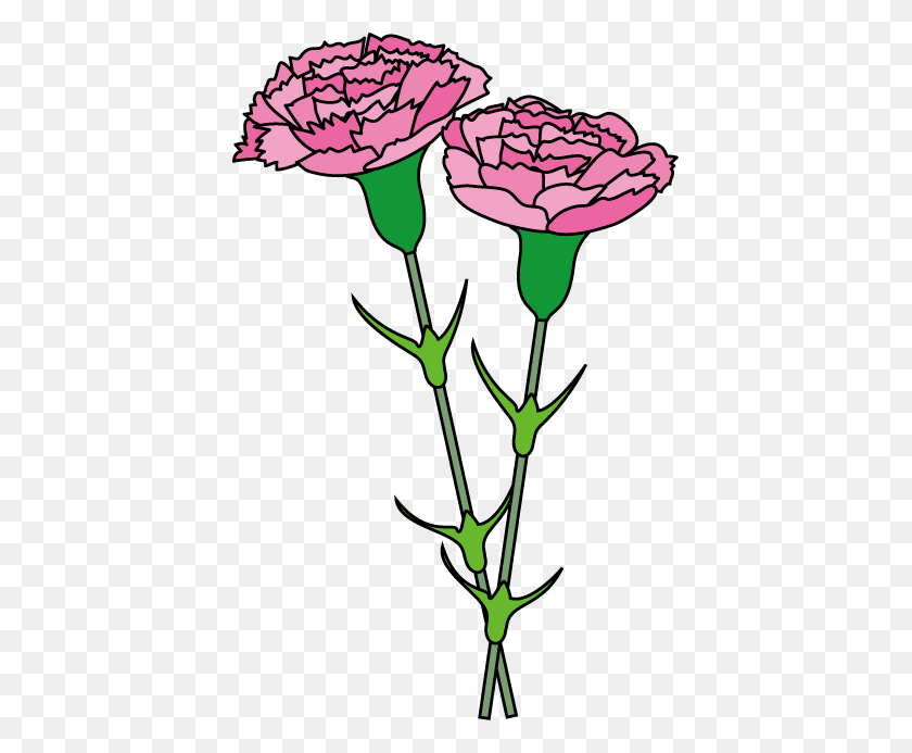 411x633 Flower Carnation Clip Art, Vector Flower Carnation - Flower Stem Clipart