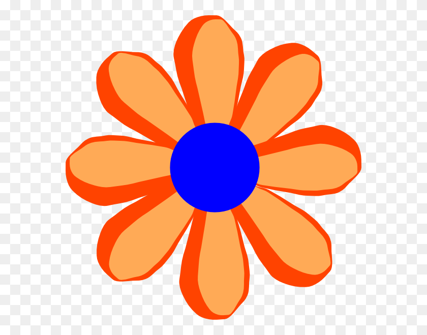 582x599 Цветок Мультфильм Апельсин - Оранжевый Цветок Png