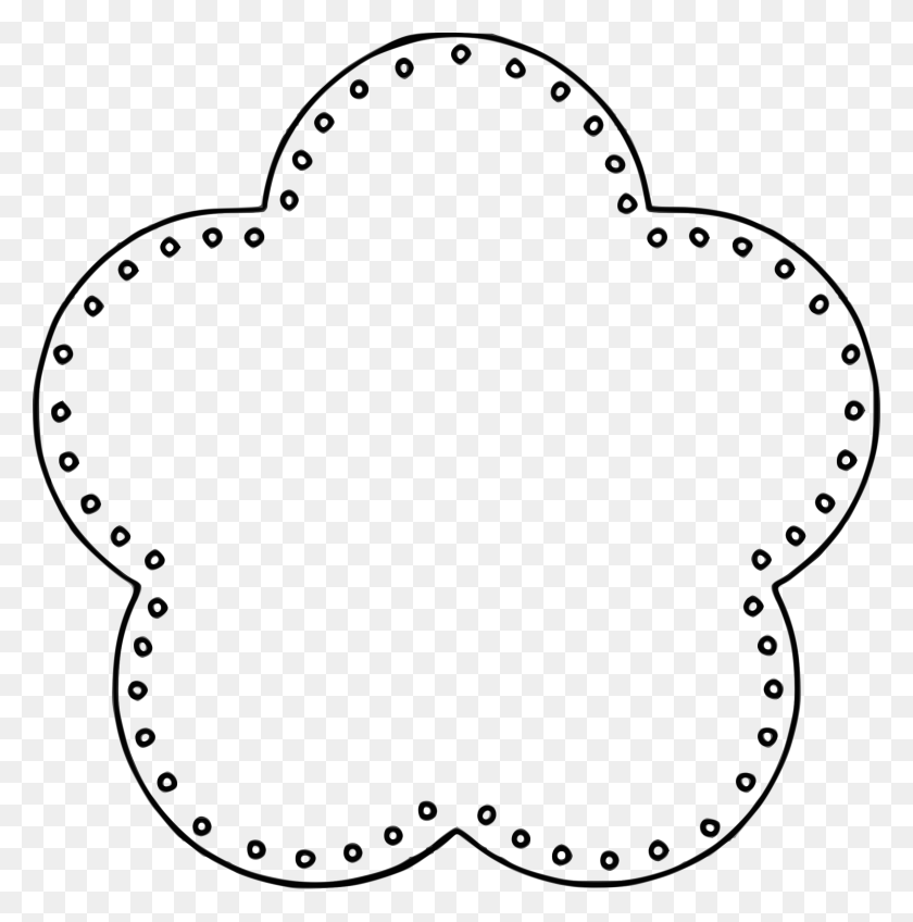2374x2400 Flower Circle Black Background - Flower Wreath Clipart Black And White