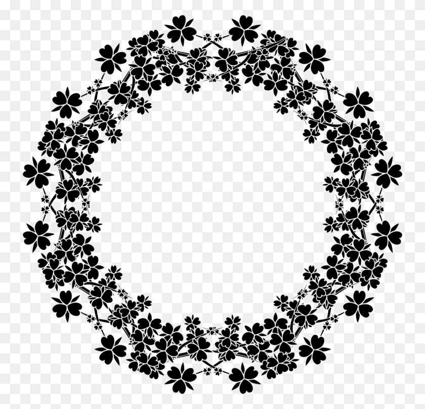 750x750 Flower Circle Border Clip Art - White Circle Clipart