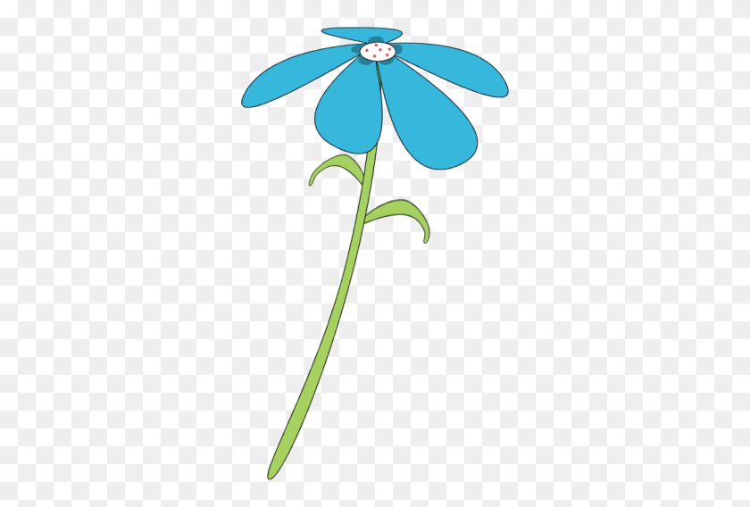 300x508 Flower Clip Art - Turquoise Flower Clipart