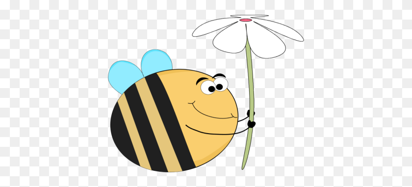 400x322 Flower Clip Art Bee - Busy Bee Clipart