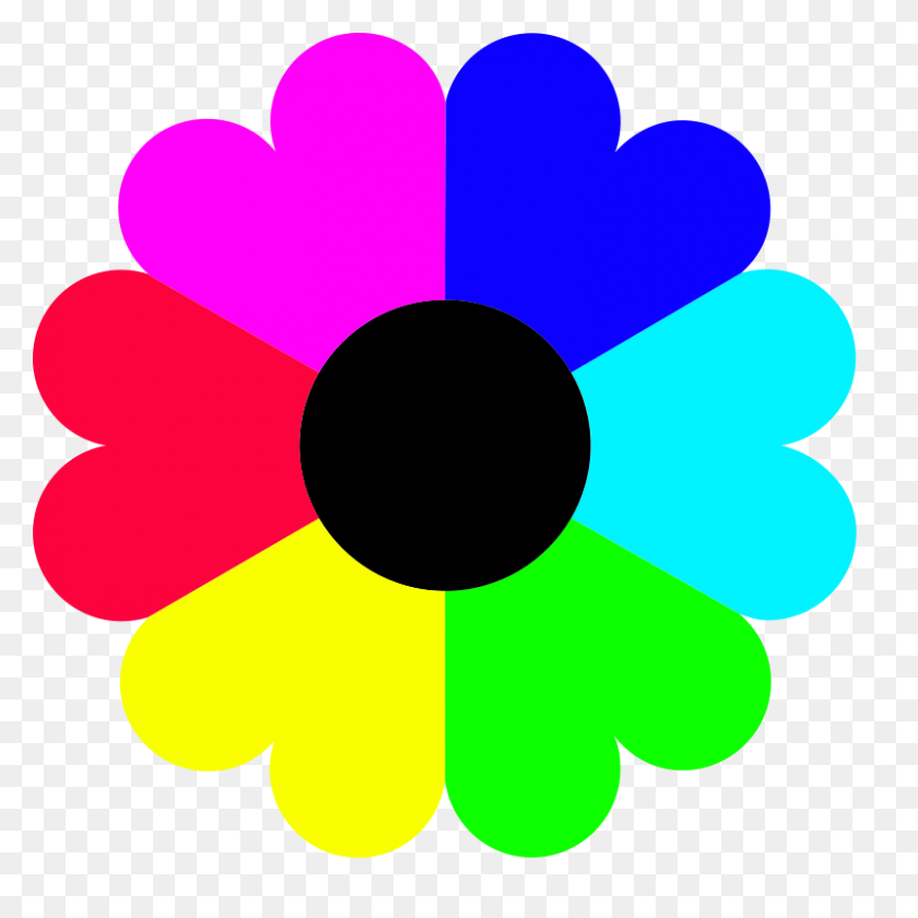 800x800 Flower Clip Art Colorful - Realistic Flower Clipart
