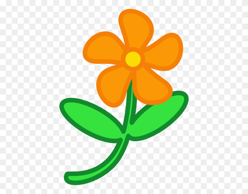 438x597 Flower Clip Art Coloring Page - Excited Clipart