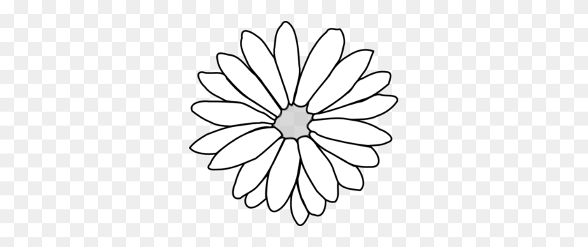 299x294 Flower Clipart Outline - Bouquet Clipart Black And White