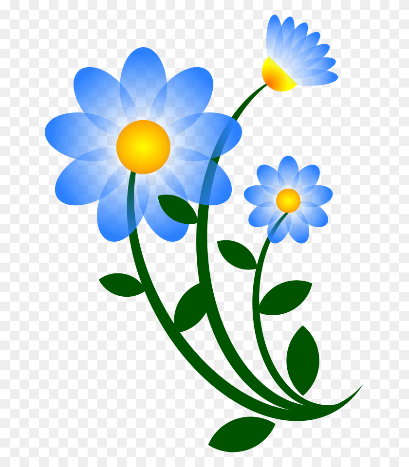 655x900 Flower Clipart Vector - Colorful Flowers Clipart