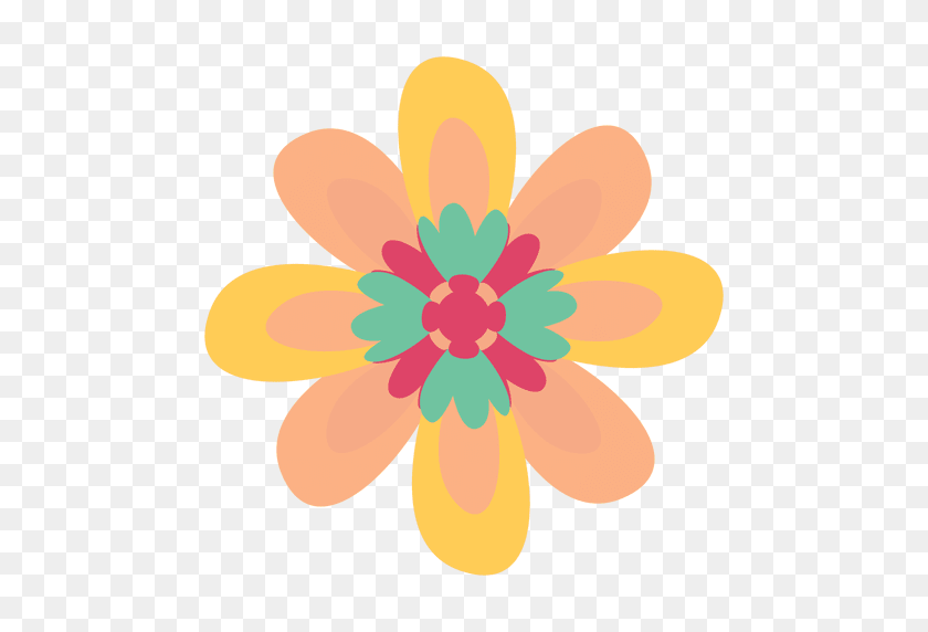 512x512 Flower Doodle Illustration Drawing - Flower Drawing PNG
