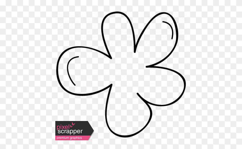 456x456 Flower Doodle Template Graphic - Flower Sketch PNG