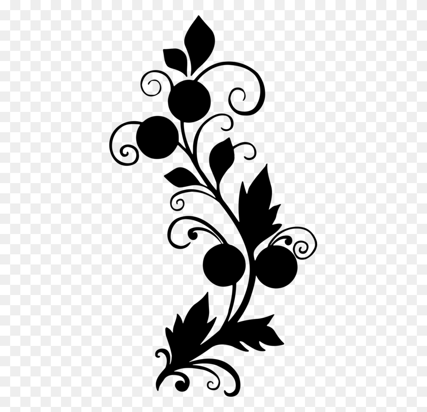 409x750 Flower Drawing Black And White Floral Design - White Flower Clipart