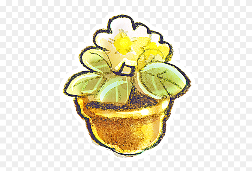 512x512 Flower, Flowerpot Icon - Gold Flowers PNG