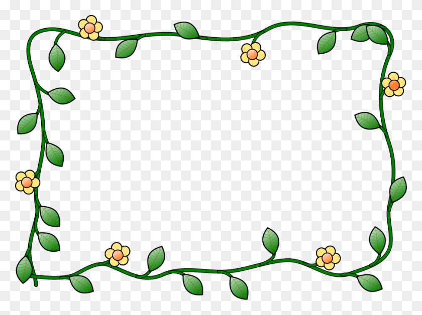 900x656 Flower Frame Clip Art - Floral Border Clip Art