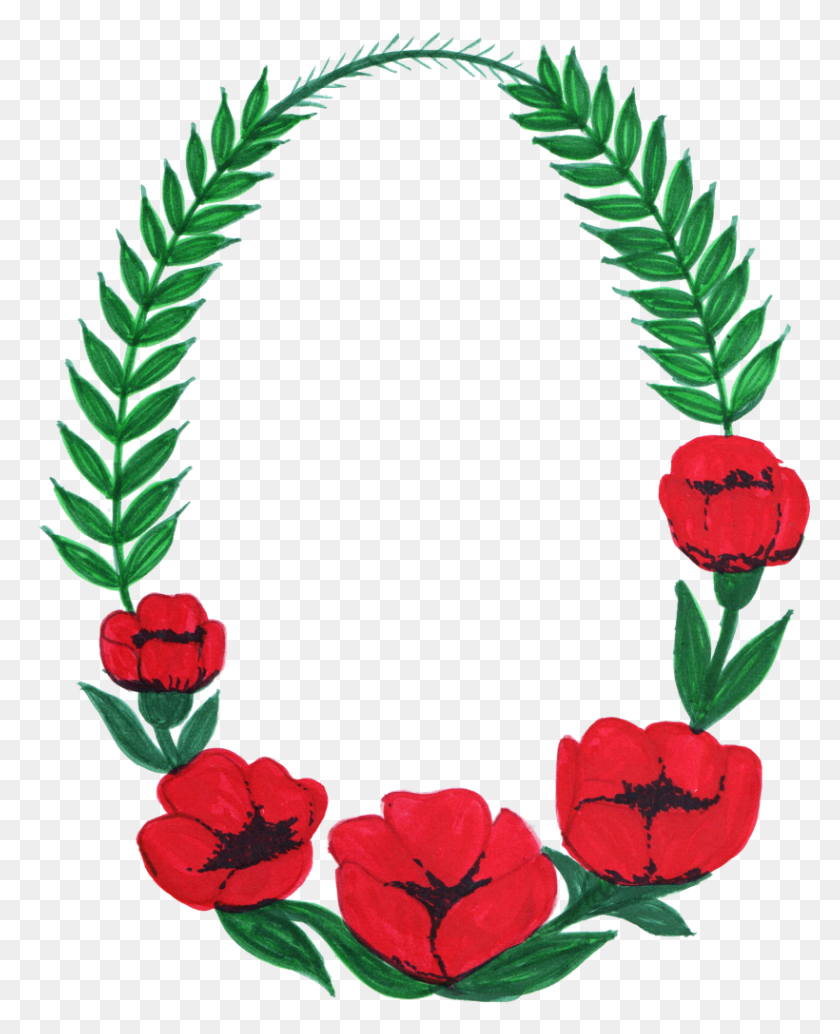 820x1024 Flower Frame Png Picture Vector, Clipart - Photo Frame PNG
