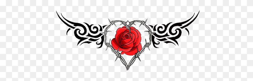 600x210 Flower Gothic Rose - Gothic PNG