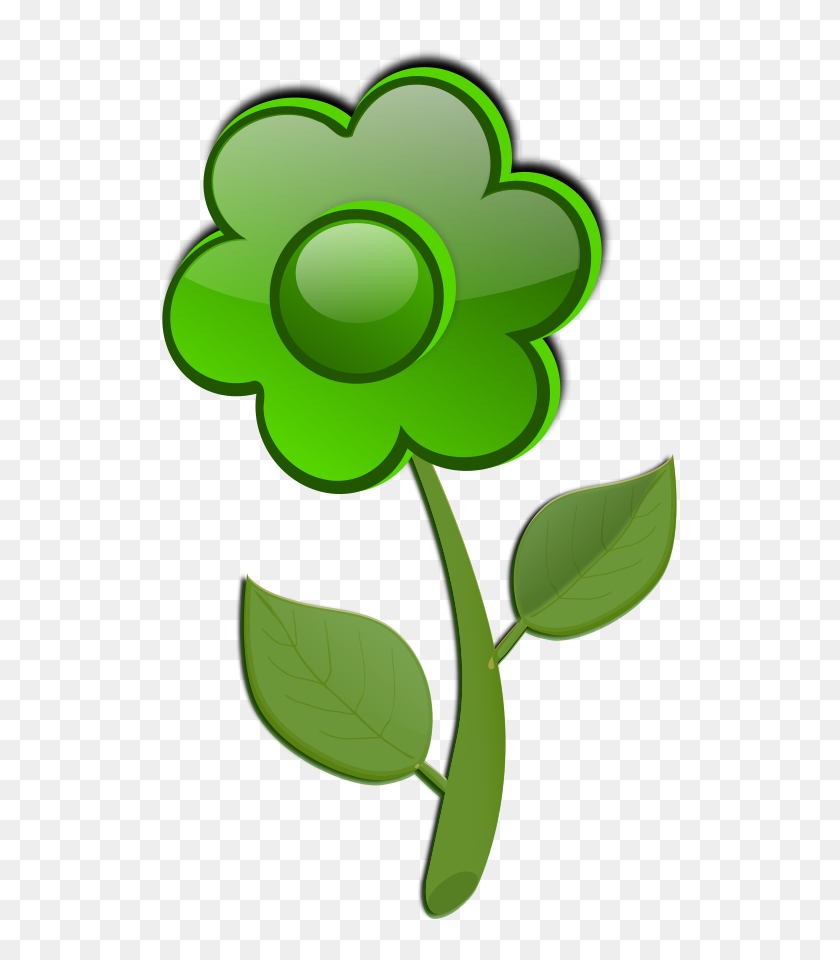 535x900 Flower Green Png Clip Arts For Web - Green Flower Clipart