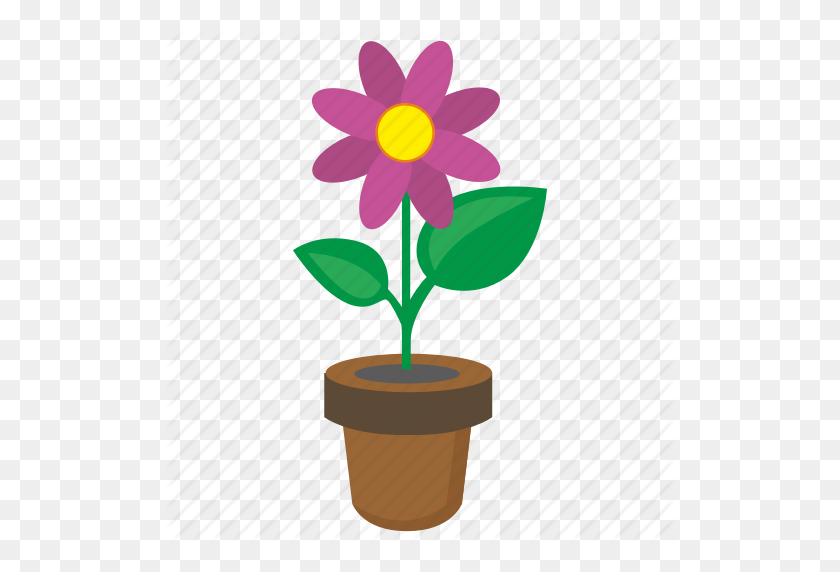 512x512 Flower, Grow, Plant, Pot Icon - Wildflower PNG