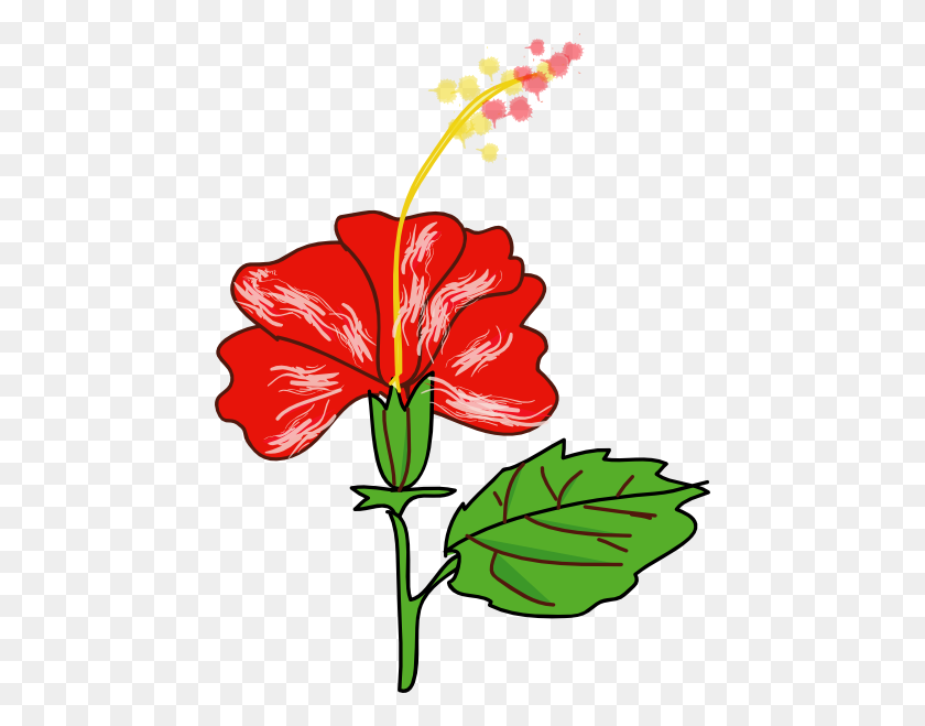 450x599 Flower Hibiscus Clip Art Free Vector - Realistic Flower Clipart