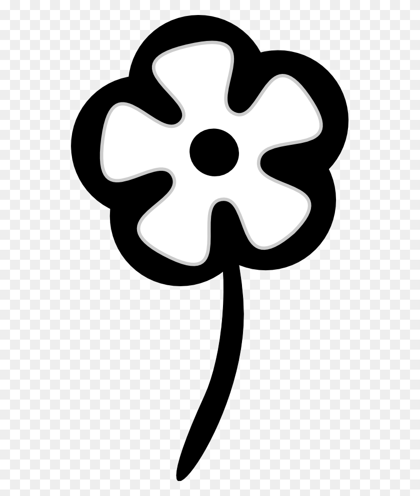 555x933 Flower Line Drawing Clip Art - Flower Drawing Clipart