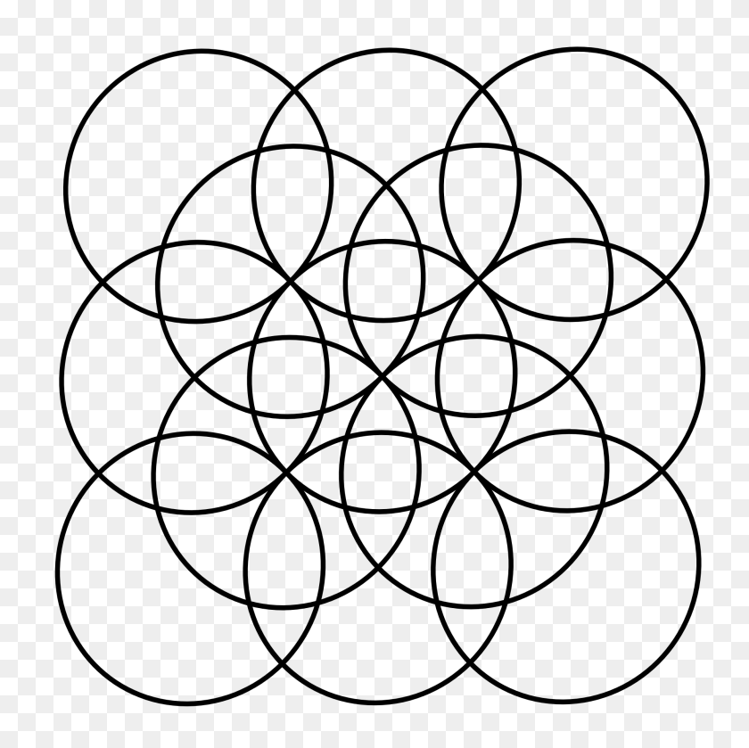 2000x2000 Flower Of Life Circles Square - Flower Of Life PNG