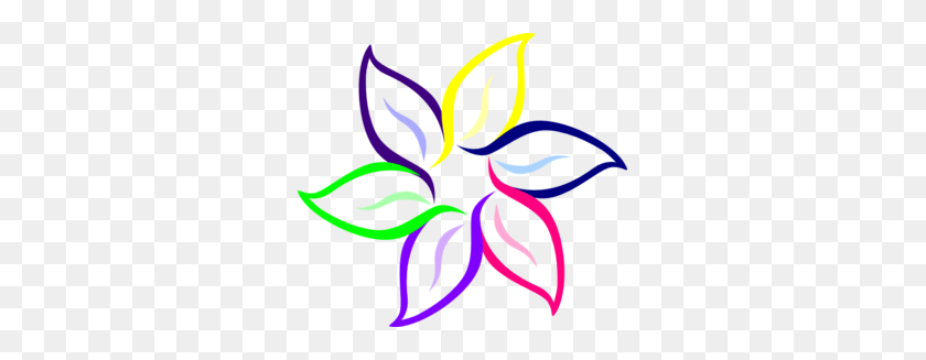 299x267 Flower Petal Clip Art Multi Color Flower Clip Art Doodling - Colorful Flower Clipart