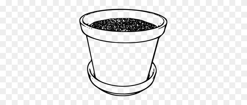 299x297 Flower Pot Clip Art - Water Clipart Black And White
