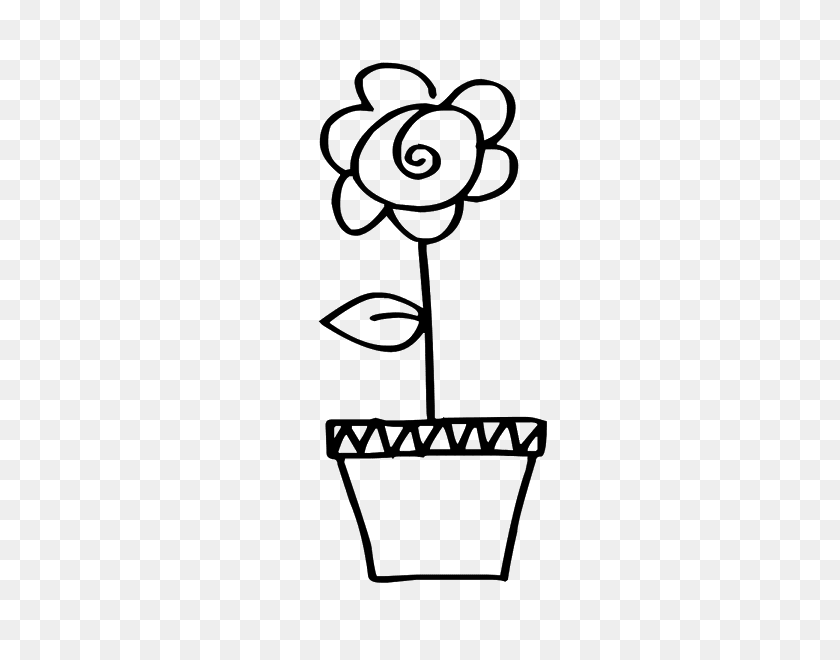 343x600 Flower Pot Clipart Free Cliparts Clip Art, Flower - Pot Clipart Black And White