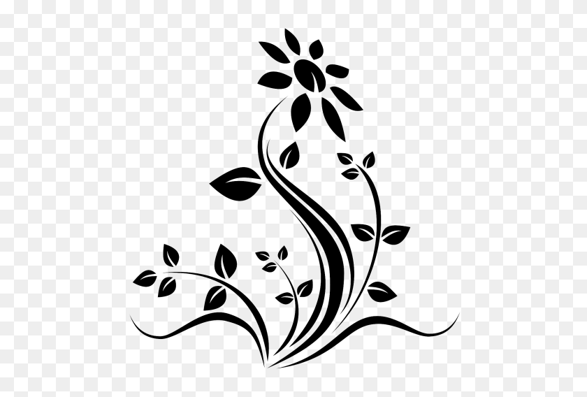 500x508 Flower Silhouette Png Transparent Image - Flower Silhouette PNG