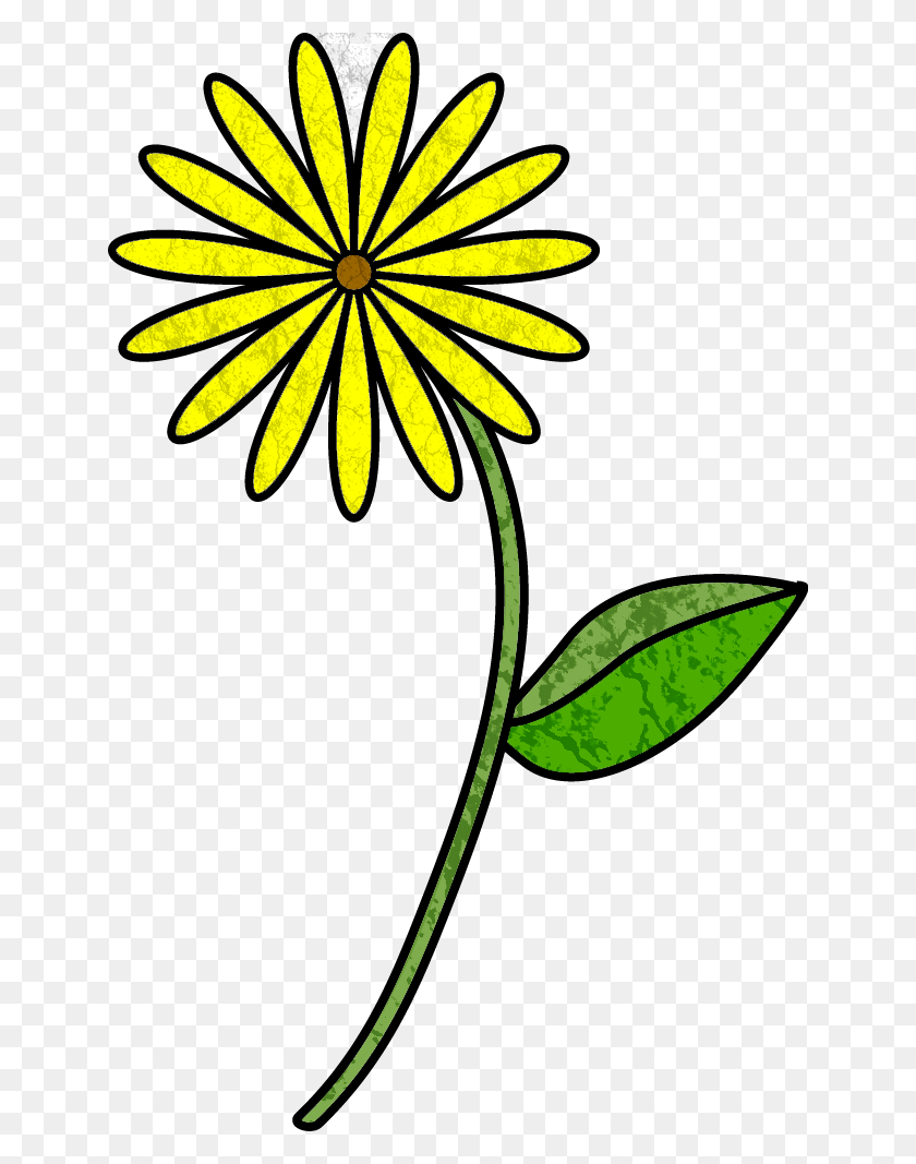 642x1007 Flower Stem Clip Art - Simple Flower Clipart