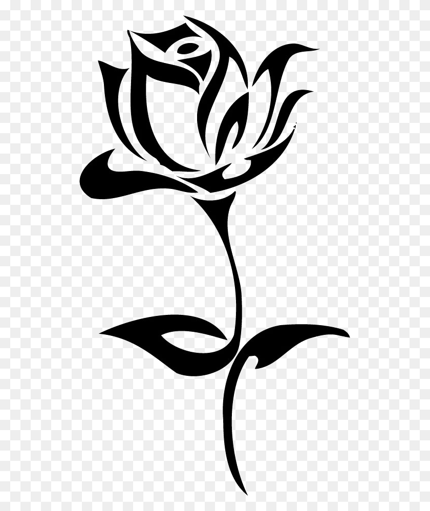 529x938 Flower Stencils, Art, Tattoos - Black Rose PNG