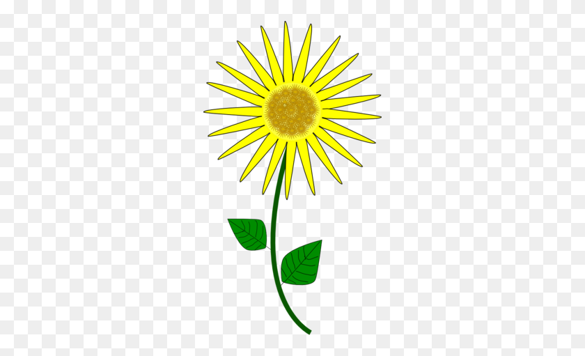 256x451 Flower Sunflower Clipart - Sunflower Images Clip Art