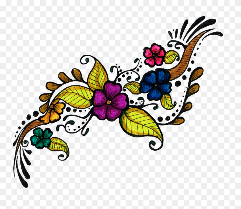 900x774 Flower Tattoo Design Clipart - Flower Design PNG