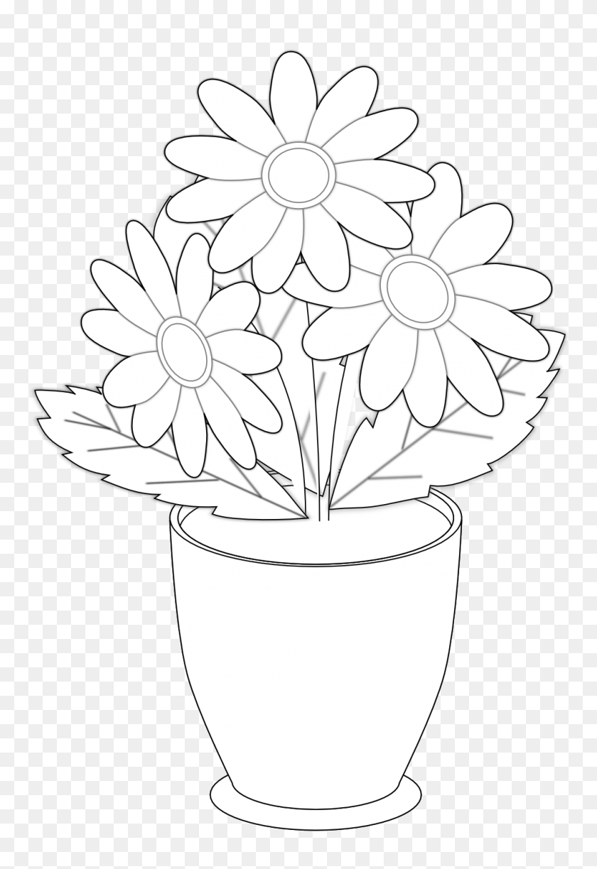 999x1491 Flower Vase Cliparts Free Download Clip Art - Flower Line Clipart