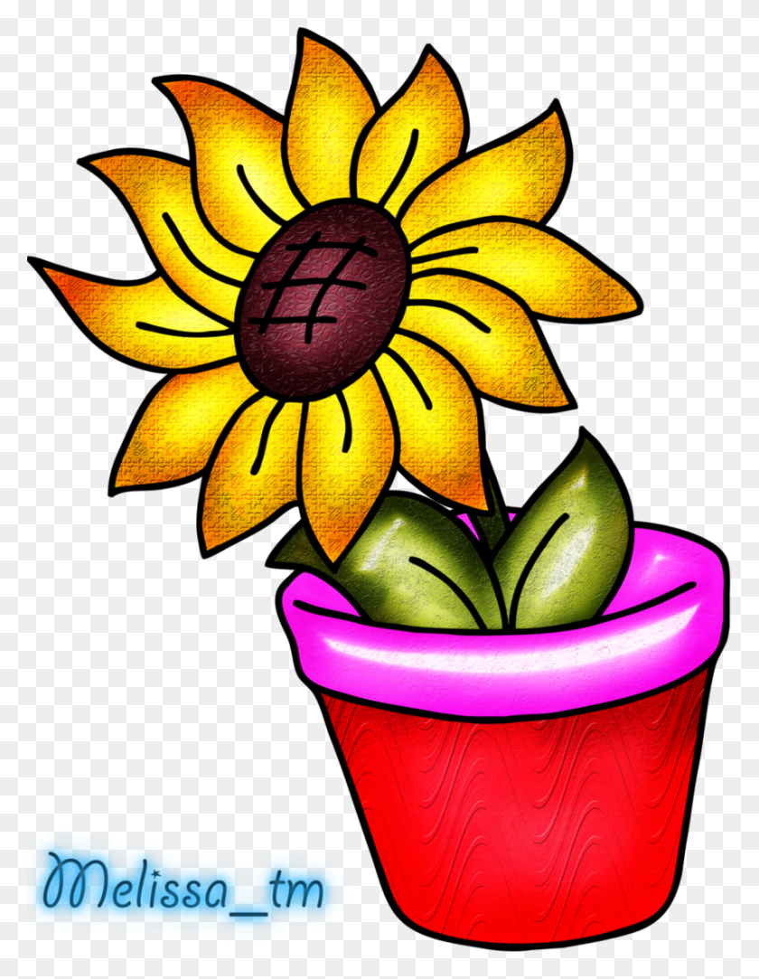855x1122 Flower Vase Design Clipart - Sunflower Bouquet Clipart