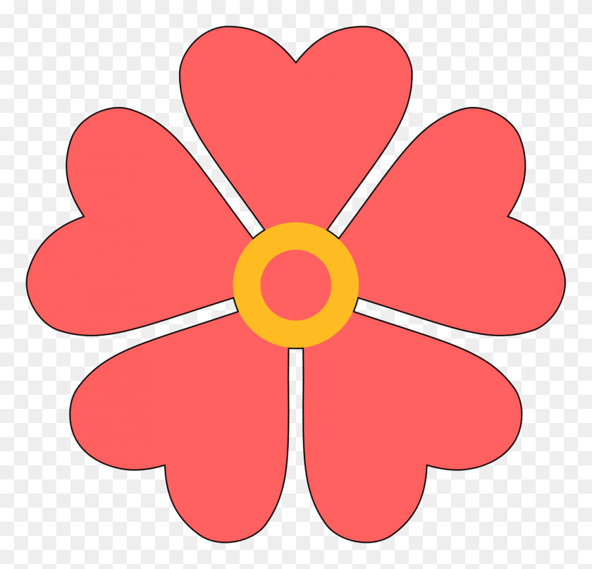 1068x1024 Цветок С Лепестками В Форме Сердца - Лепестки Роз Png