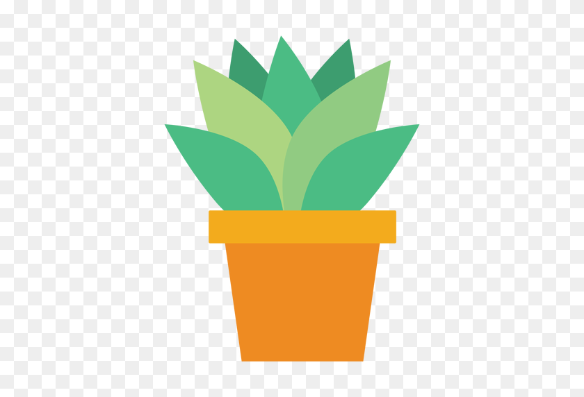 512x512 Flowerpot With Cactus Clipart - Flower Pot Clipart