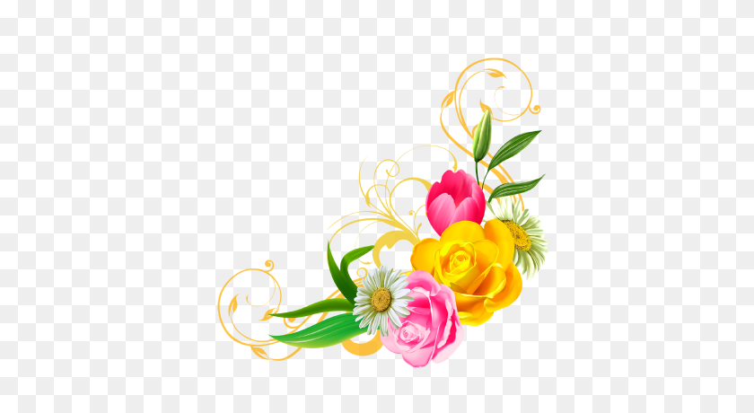 400x400 Flowers - Flower Overlay PNG