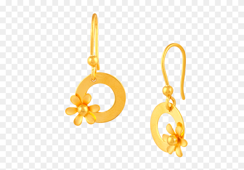 700x525 Flowers And Loops Gold Earrings - Gold Flowers PNG