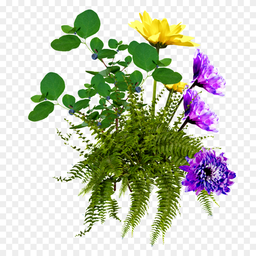 1024x1024 Flores Y Plantas Con Fondo Transparente Png Download - Flores Doradas Png