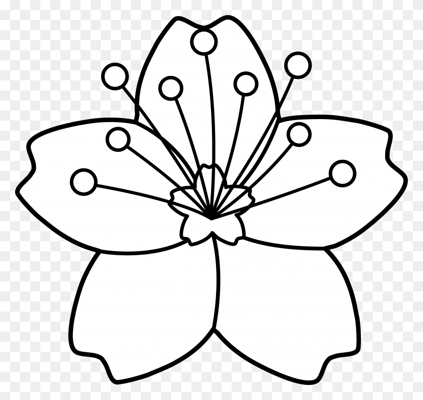 4724x4459 Flowers Black And White Drawing Flower Clip Art - Vintage Flower Clipart Black And White