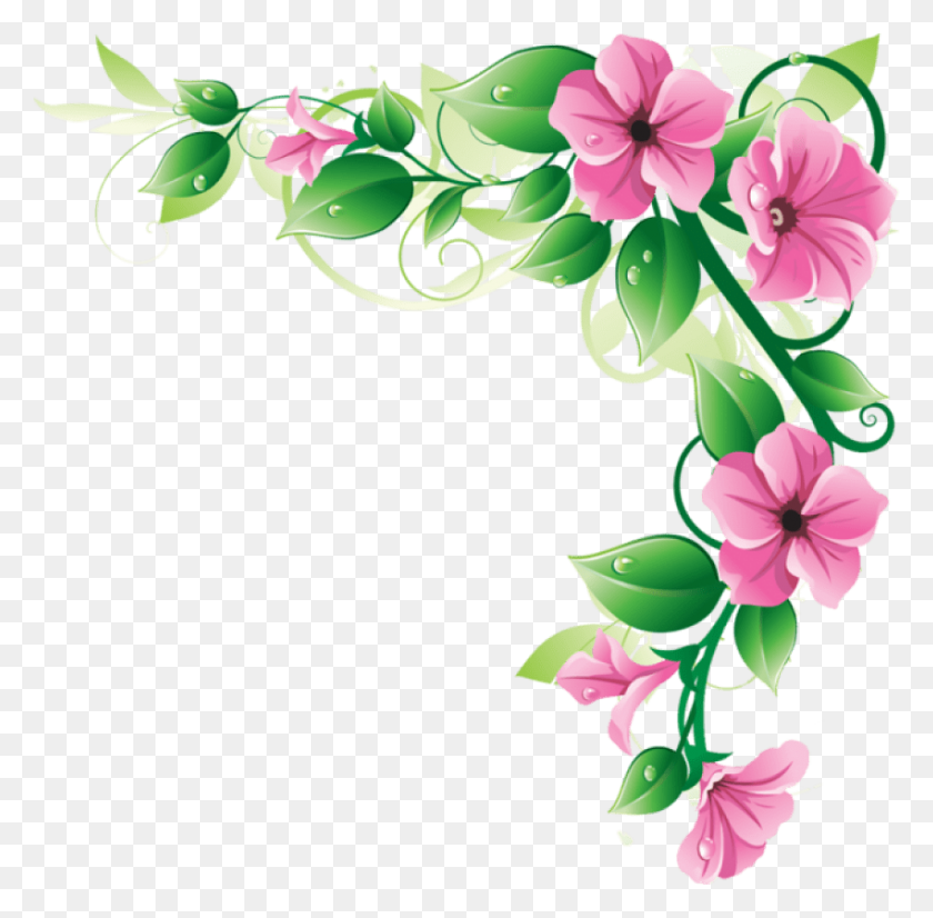 850x835 Flowers Borders Png - Flower PNG Transparent