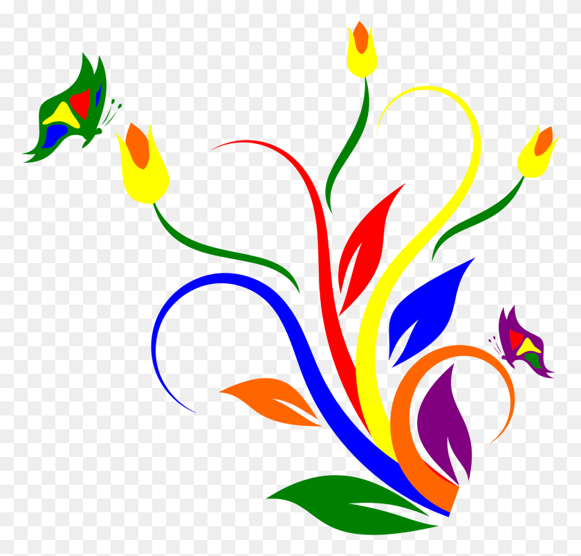 2148x2047 Flores De Color Clipart Bonita Flor - Flores Mexicanas Png