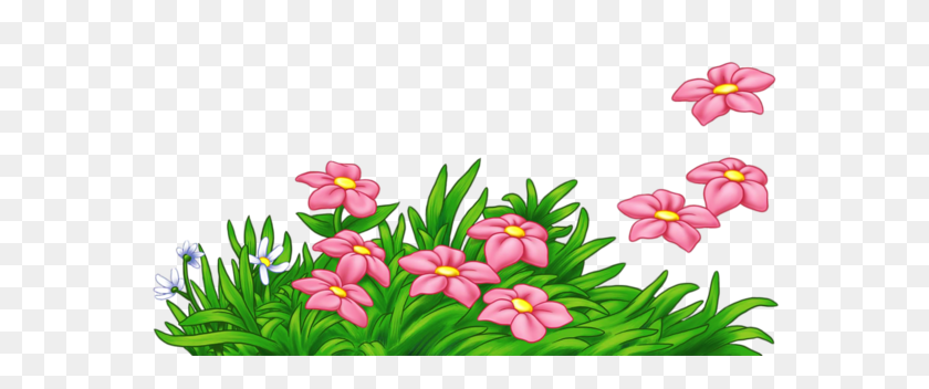600x292 Flowers On Grass Clipart, Free Download Clipart - Flower Header Clipart