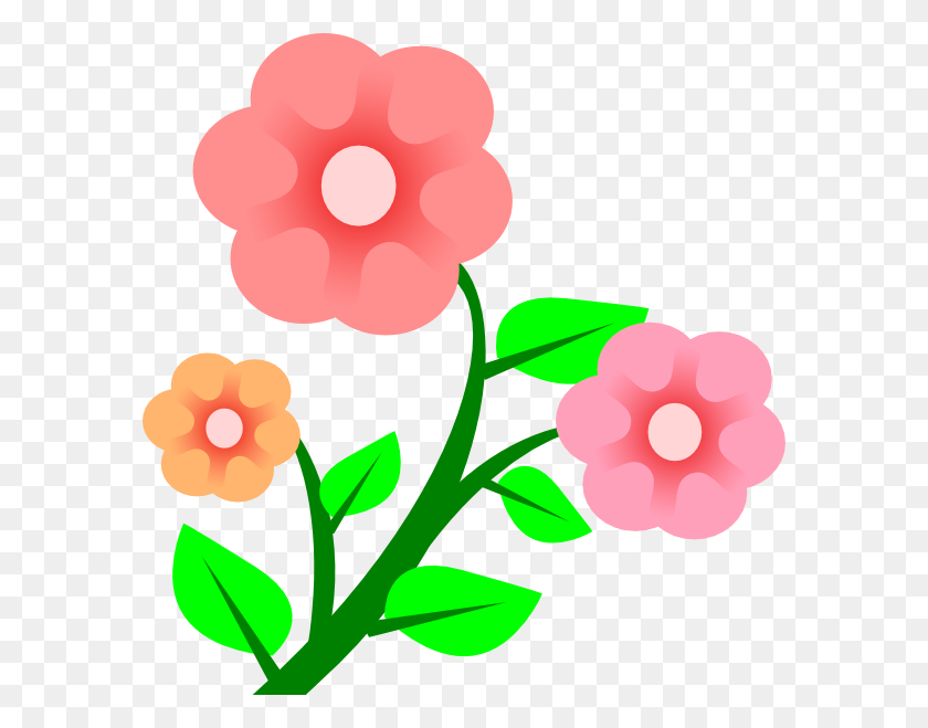 582x599 Цветы Розы Клипарт - Цветочный Мультфильм Png