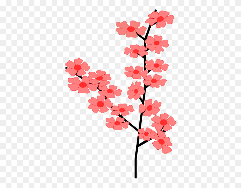 390x597 Flores Sakura Clipart - Sakura Tree Png