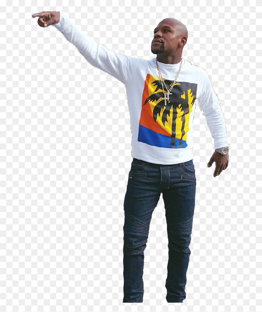 636x941 Floyd Mayweather Pointing Cutouts - Mayweather PNG