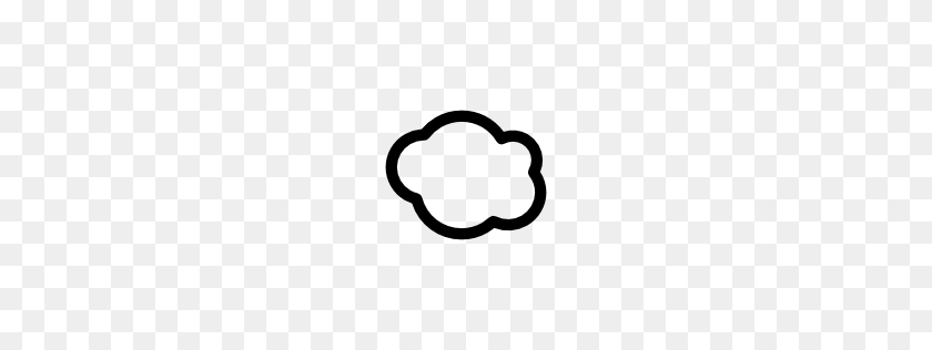 256x256 Fluff Cloud Outline Pngicoicns Free Icon Download - Cloud Outline PNG