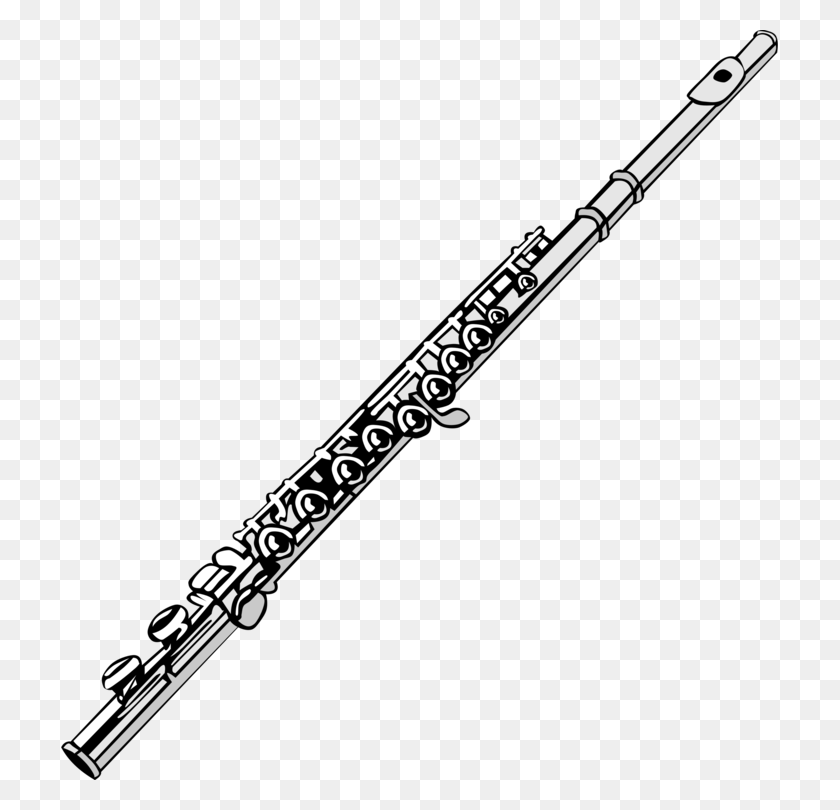 717x750 Flute Musical Instruments Music Download - Clarinet Clipart Black And White