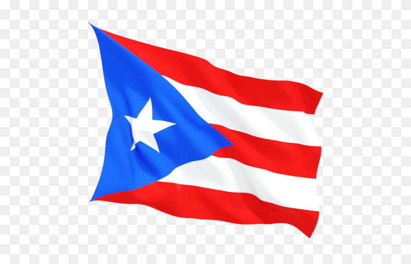 640x480 Fluttering Flag Illustration Of Flag Of Puerto Rico - Puerto Rican Flag PNG