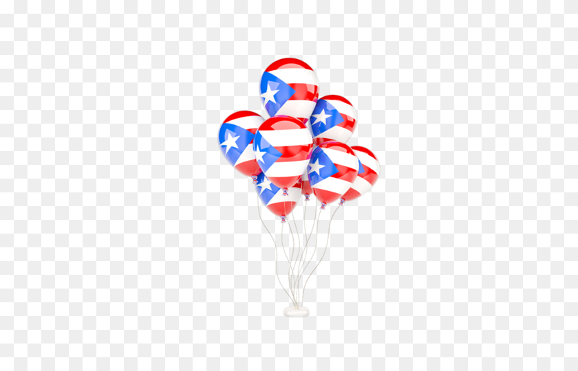 640x480 Volando Globos Ilustración De La Bandera De Puerto Rico - Bandera De Puerto Rico Png